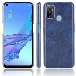 For OPPO A53 (2020) / A32 (2020) Shockproof Litchi Texture PC + PU Case(Blue)