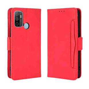 For OPPO A53 2020 / A53S 2020 / A33 Wallet Style Skin Feel Calf Pattern Leather Case with Separate Card Slot(Red)