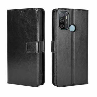 For OPPO A53 2020 / A53S 2020 / A33  Retro Crazy Horse Texture Horizontal Flip Leather Case with Holder & Card Slots(Black)