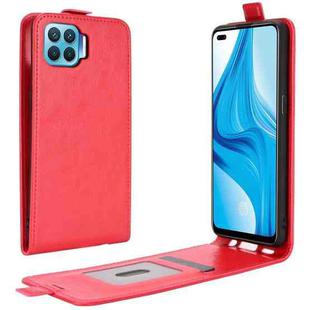 For OPPO F17 Pro R64 Texture Single Vertical Flip Leather Protective Case with Card Slots & Photo Frame(Red)