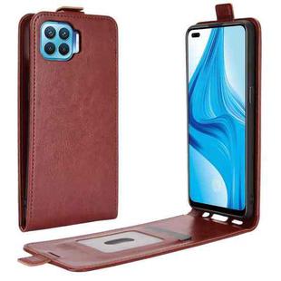 For OPPO F17 Pro R64 Texture Single Vertical Flip Leather Protective Case with Card Slots & Photo Frame(Brown)