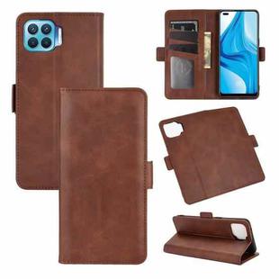 For OPPO F17 Pro Dual-side Magnetic Buckle Horizontal Flip Leather Case with Holder & Card Slots & Wallet(Brown)