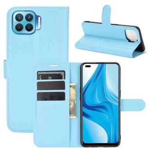 For OPPO F17 Pro Litchi Texture Horizontal Flip Protective Case with Holder & Card Slots & Wallet(Blue)