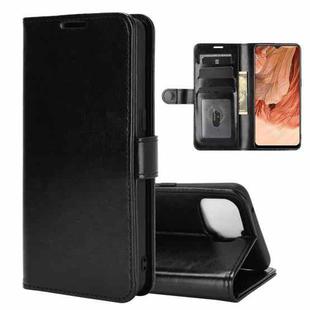 For OPPO F17 R64 Texture Single Horizontal Flip Protective Case with Holder & Card Slots & Wallet& Photo Frame(Black)