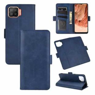 For OPPO F17 Dual-side Magnetic Buckle Horizontal Flip Leather Case with Holder & Card Slots & Wallet(Dark Blue)