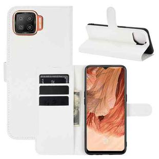 For OPPO F17 Litchi Texture Horizontal Flip Protective Case with Holder & Card Slots & Wallet(White)
