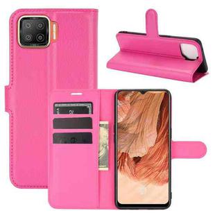 For OPPO F17 Litchi Texture Horizontal Flip Protective Case with Holder & Card Slots & Wallet(Rose red)