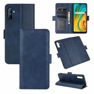 For OPPO Realme C3 without Fingerprint Dual-side Magnetic Buckle Horizontal Flip Leather Case with Holder & Card Slots & Wallet(Dark Blue)