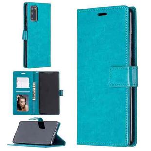 For Samsung Galaxy Note20 Crazy Horse Texture Horizontal Flip Leather Case with Holder & Card Slots & Wallet & Photo Frame(Blue)