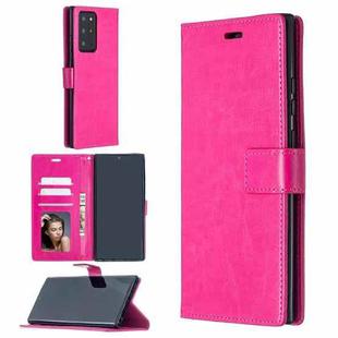 For Samsung Galaxy Note20 Ultra Crazy Horse Texture Horizontal Flip Leather Case with Holder & Card Slots & Wallet & Photo Frame(Rose Red)