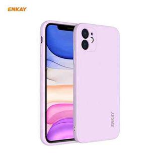For iPhone 11 Hat-Prince ENKAY ENK-PC064 Liquid Silicone Straight Edge Shockproof Protective Case(Purple)