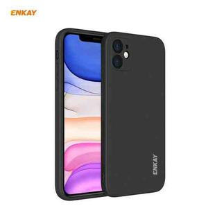 For iPhone 11 Hat-Prince ENKAY ENK-PC064 Liquid Silicone Straight Edge Shockproof Protective Case(Black)