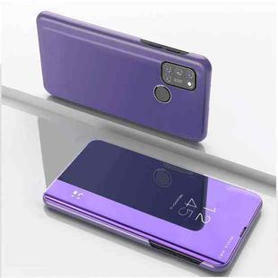 For OPPO Realme 7i/C17 Plated Mirror Horizontal Flip Leather Case with Holder(Purple Blue)