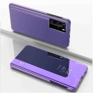 For Xiaomi Mi 10T/10T Pro Plated Mirror Horizontal Flip Leather Case with Holder(Purple Blue)