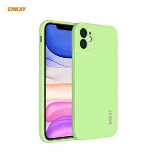 For iPhone 11 Pro Hat-Prince ENKAY ENK-PC064 Liquid Silicone Straight Edge Shockproof Protective Case(Light Green)