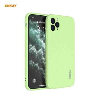 For iPhone 11 Pro Max Hat-Prince ENKAY ENK-PC066 Liquid Silicone Straight Edge Shockproof Protective Case(Light Green)
