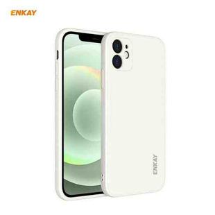 For iPhone 12 mini Hat-Prince ENKAY ENK-PC067 Liquid Silicone Straight Edge Shockproof Protective Case(Beige)
