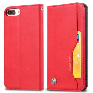 Knead Skin Texture Horizontal Flip Leather Case for iPhone 6 Plus / 7 Plus / 8 Plus, with Photo Frame & Holder & Card Slots & Wallet(Red)