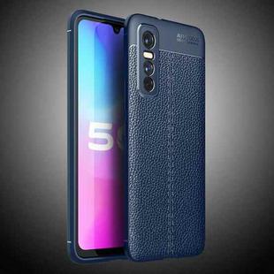 For vivo Y73s Litchi Texture TPU Shockproof Case(Navy Blue)