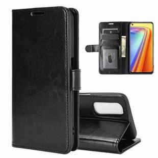 For OPPO Realme 7 R64 Texture Single Horizontal Flip Protective Case with Holder & Card Slots & Wallet& Photo Frame(Black)