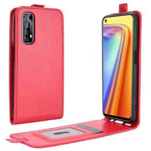 For OPPO Realme 7 R64 Texture Single Vertical Flip Leather Protective Case with Card Slots & Photo Frame(Red)