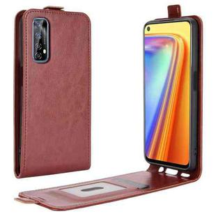 For OPPO Realme 7 R64 Texture Single Vertical Flip Leather Protective Case with Card Slots & Photo Frame(Brown)