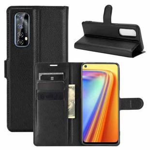 For OPPO Realme 7 Litchi Texture Horizontal Flip Protective Case with Holder & Card Slots & Wallet(Black)