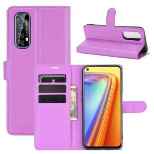 For OPPO Realme 7 Litchi Texture Horizontal Flip Protective Case with Holder & Card Slots & Wallet(Purple)
