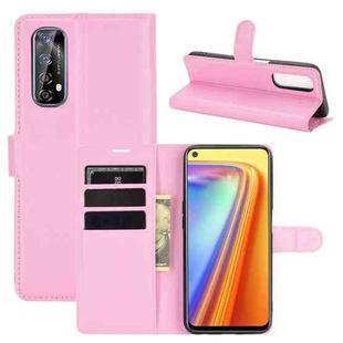 For OPPO Realme 7 Litchi Texture Horizontal Flip Protective Case with Holder & Card Slots & Wallet(Pink)