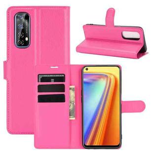 For OPPO Realme 7 Litchi Texture Horizontal Flip Protective Case with Holder & Card Slots & Wallet(Rose red)