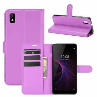 For ZTE Blade L210 Litchi Texture Horizontal Flip Protective Case with Holder & Card Slots & Wallet(Purple)