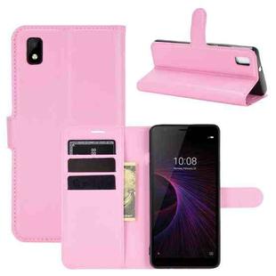 For ZTE Blade L210 Litchi Texture Horizontal Flip Protective Case with Holder & Card Slots & Wallet(Pink)