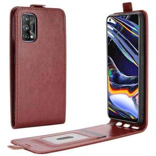 For OPPO Realme 7 Pro R64 Texture Single Vertical Flip Leather Protective Case with Card Slots & Photo Frame(Brown)