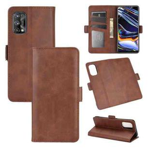 For OPPO Realme 7 Pro Dual-side Magnetic Buckle Horizontal Flip Leather Case with Holder & Card Slots & Wallet(Brown)