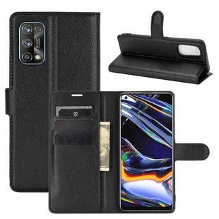 For OPPO Realme 7 Pro Litchi Texture Horizontal Flip Protective Case with Holder & Card Slots & Wallet(Black)