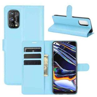 For OPPO Realme 7 Pro Litchi Texture Horizontal Flip Protective Case with Holder & Card Slots & Wallet(Blue)