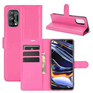 For OPPO Realme 7 Pro Litchi Texture Horizontal Flip Protective Case with Holder & Card Slots & Wallet(Rose Red)