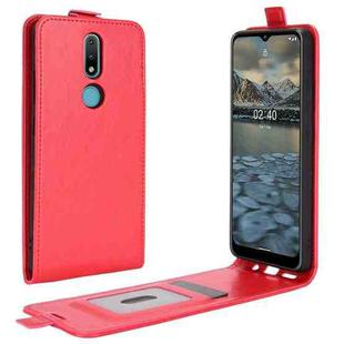 For Nokia 2.4 R64 Texture Single Vertical Flip Leather Protective Case with Card Slots & Photo Frame(Red)