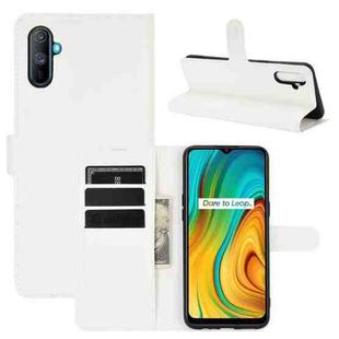 For OPPO Realme C3 Fingerprint-free version Litchi Texture Horizontal Flip Protective Case with Holder & Card Slots & Wallet(White)