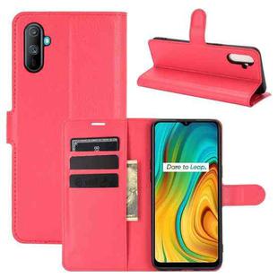 For OPPO Realme C3 Fingerprint-free version Litchi Texture Horizontal Flip Protective Case with Holder & Card Slots & Wallet(Red)