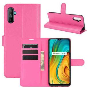 For OPPO Realme C3 Fingerprint-free version Litchi Texture Horizontal Flip Protective Case with Holder & Card Slots & Wallet(Rose Red)