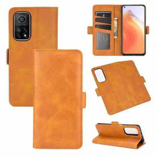 For Xiaomi Mi 10T / 10T Pro Dual-side Magnetic Buckle Horizontal Flip Leather Case with Holder & Card Slots & Wallet(Yellow)