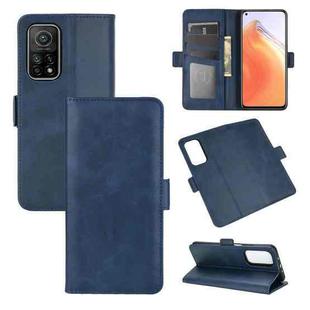 For Xiaomi Mi 10T / 10T Pro Dual-side Magnetic Buckle Horizontal Flip Leather Case with Holder & Card Slots & Wallet(Dark Blue)