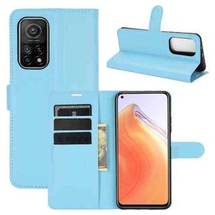 For Xiaomi Mi 10T / 10T Pro Litchi Texture Horizontal Flip Protective Case with Holder & Card Slots & Wallet(Blue)