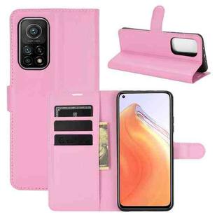 For Xiaomi Mi 10T / 10T Pro Litchi Texture Horizontal Flip Protective Case with Holder & Card Slots & Wallet(Pink)