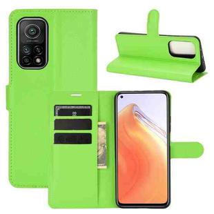 For Xiaomi Mi 10T / 10T Pro Litchi Texture Horizontal Flip Protective Case with Holder & Card Slots & Wallet(Green)