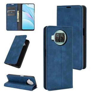 For Xiaomi Mi 10T Lite Retro-skin Business Magnetic Suction Leather Case with Holder & Card Slots & Wallet(Dark Blue)