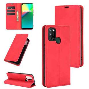 For OPPO Realme 7i / Realme C17 Retro-skin Business Magnetic Suction Leather Case with Holder & Card Slots & Wallet(Red)