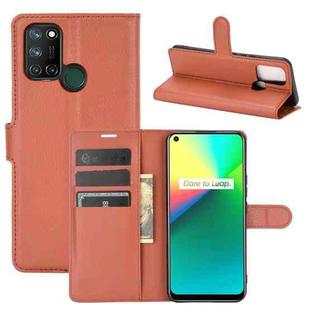 For OPPO Realme 7i / Realme C17 Litchi Texture Horizontal Flip Protective Case with Holder & Card Slots & Wallet(Brown)