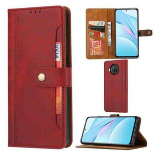 For Xiaomi Mi 10T Lite Calf Texture Double Fold Clasp Horizontal Flip Leather Case with Photo Frame & Holder & Card Slots & Wallet(Red)